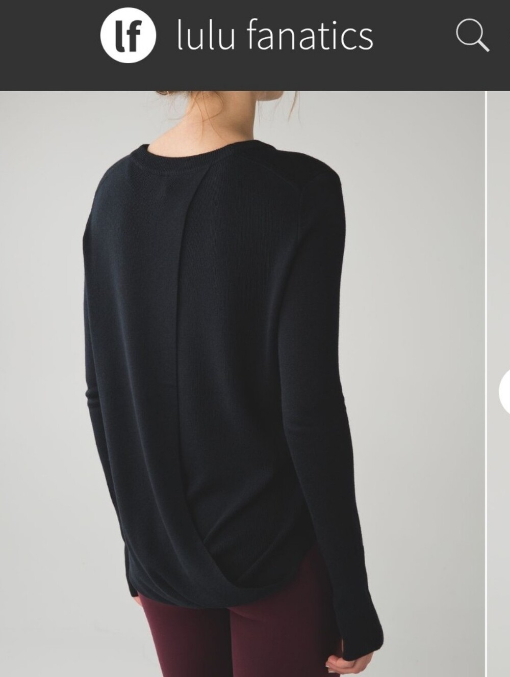 Lululemon Bring It Backbend Sweater Crossover Open Back Black Knit Medium - Picture 15 of 15